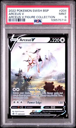 2022 POKEMON SWSH BLACK STAR PROMO ARCEUS V FIGURE COLL #204 ARCEUS V PSA 9 - Image 1