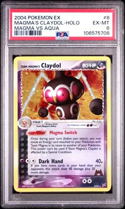2004 POKEMON EX TEAM MAGMA VS TEAM AQUA #8 TEAM MAGMA'S CLAYDOL-HOLO PSA 6 - Image 1