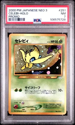 2000 POKEMON JPN NEO 3 PROMO PROMO #251 CELEBI-HOLO PSA 7 - Image 1