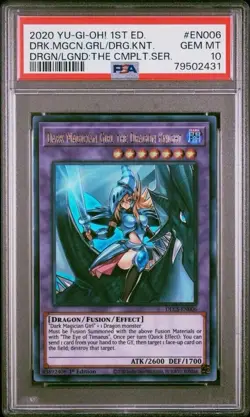 Yugioh Dark Magician Girl The Dragon Knight PSA 10 DLCS-EN006 1st Edition - Image 1