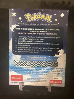 Shiny Koraidon & Miraidon Pokemon Scarlet Violet Code Card - Gamestop - Image 1