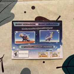 Pokemon Scarlet and Violet Shiny Koraidon OR Miraidon Gamestop Promo Card Code - Image 1