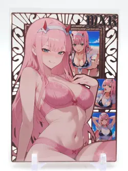 Goddess Story - Pink Metal Waifu Card - Zero Two - NUMBERED #/200 - Image 1