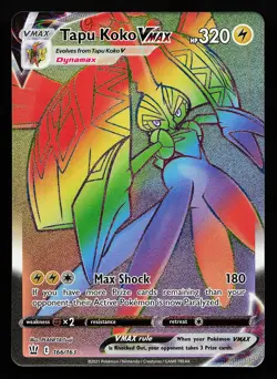 Tapu Koko VMAX 166/163 Secret Rare Battle Styles Pokemon Card - Image 1