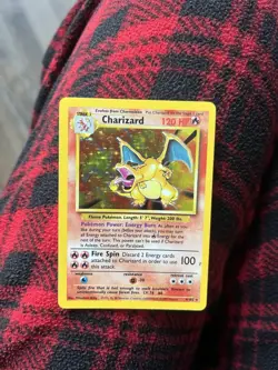 Pokemon TCG Charizard Base Set 4/130 Holo Rare Card Near Mint - Image 1