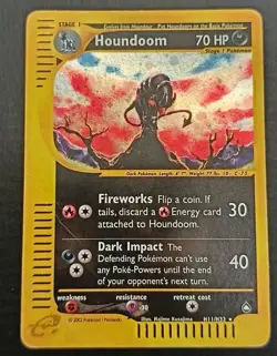 Pokemon Card- Houndoom-Aquapolis-Holo-H11/H32-Rare-NoCrystal-ENG-Played - Image 1