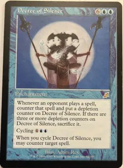 Decree of Silence Scourge PLD Blue Rare MAGIC THE GATHERING MTG CARD - Image 1