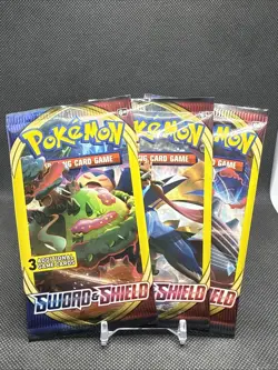 Pokemon TCG: 3 Card Sword & Shield Base Set Booster Pack x 3 - Image 1