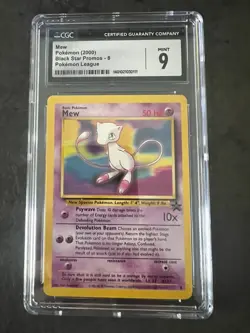 POKEMON MEW BLACK STAR PROMO LEAGUE 2000 POKEMON CARD #8 CGC 9 MINT - Image 1