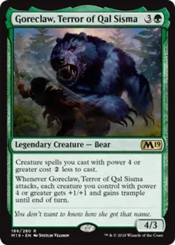 MTG - Goreclaw, Terror of Qal Sisma - Core Set 2019 - NM, English Magic FLAT RAT - Image 1