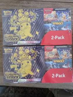 Pokemon Surging Sparks ETB & Booster Bundle Costco 2-Pack Sealed (One box) - Image 1