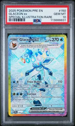 Pokemon 2025 Glaceon ex 150/131 SIR Prismatic Evolutions GEM MINT PSA 10 - Image 1