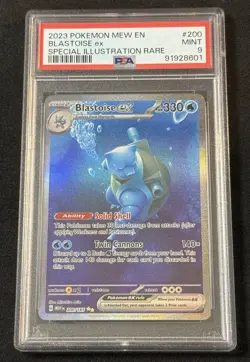 PSA 9 Blastoise ex 200/165 SIR Special Illustration Rare English Pokemon 151 - Image 1