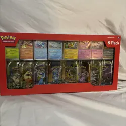 Pokemon TCG: Scarlet & Violet - Prismatic Evolutions 8 Pack Mini Tin Set Costco - Image 1