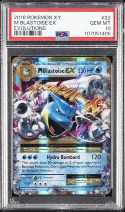 2016 POKEMON XY EVOLUTIONS #22 M BLASTOISE EX PSA 10 - Image 1