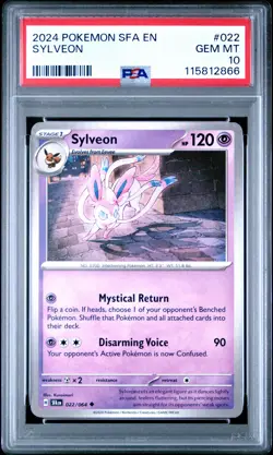 2024 POKEMON SFA EN-SHROUDED FABLE #022 SYLVEON PSA 10 - Image 1