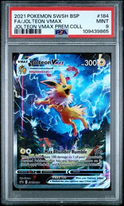2021 POKEMON SWSH BLACK STAR PROMO #184 FULL ART/JOLTEON VMAX PSA 9 - Image 1