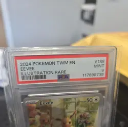 POKEMON TWILIGHT MASQUERADE ENGLISH EEVEE #188 ILLUSTRATION RARE - PSA 9 MINT - Image 3
