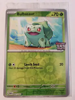 Sealed Bulbasaur 001/165 Pokemon TCG Scarlet & Violet 151 Best Buy Stamped Promo - Image 1