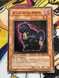 A Cat of Ill Omen DR1-EN018 Excellent Condition Unlimited Ed Common Yu-Gi-Oh - Image 1