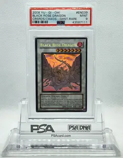 YUGIOH CSOC-EN039 BLACK ROSE DRAGON GHOST RARE HOLO FOIL PSA 9 MINT #43587111 - Image 1