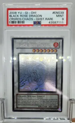 YUGIOH CSOC-EN039 BLACK ROSE DRAGON GHOST RARE HOLO FOIL PSA 9 MINT #43587111 - Image 3
