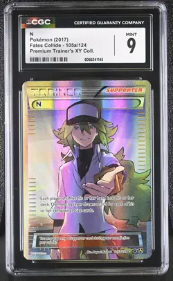 CGC 9 MINT N 2017 Fates Collide 105a/124 Holo Pokemon Card - Image 1
