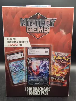 Pokemon Mystery Gems 1 CGC Graded Card & 1 Booster Pack 2025! New Sealed Box! - Image 1