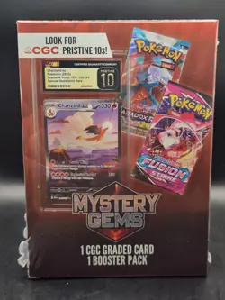 Pokemon Mystery Gems 1 CGC Graded Card & 1 Booster Pack 2025! New Sealed Box! - Image 2