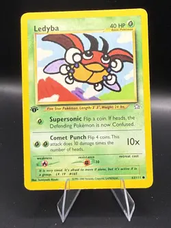 Pokemon LEDYBA Card 63/111 1st Edition Common Neo Genesis LP Regular - Image 1