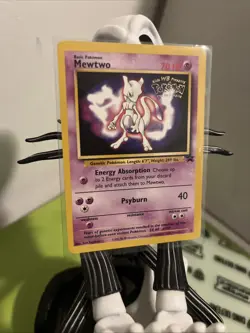 1999 Pokemon TCG Mewtwo #3 Kids WB Stamped Movie Promo Card Black Star - Image 1