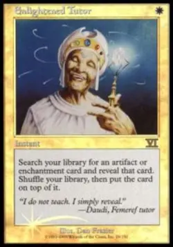 Moderatly Played, English - 1 x MTG Enlightened Tutor - Arena 2000 - Foil Promot - Image 1
