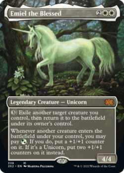 Mint/Near-Mint, English - 1 x MTG Emiel the Blessed - Foil - Borderless Double M - Image 1