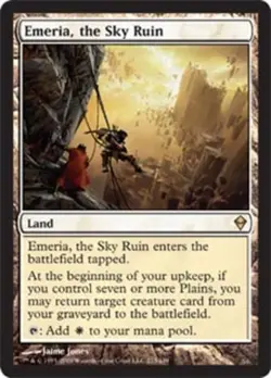 Slightly Played, English - 1 x MTG Emeria, the Sky Ruin - Foil Zendikar - Image 1