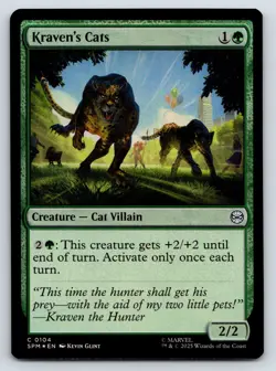 Kraven's Cats FOIL MTG Magic the Gathering C Marvel's Spider-Man 104 NM - Image 1