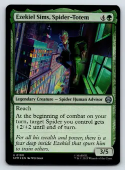 Ezekiel Sims, Spider-Totem FOIL MTG U Marvel's Spider-Man 100 NM - Image 1