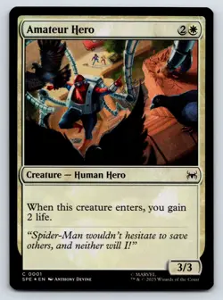 Amateur Hero FOIL MTG Magic the Gathering C Marvel's Spider-Man: 1 NM - Image 1