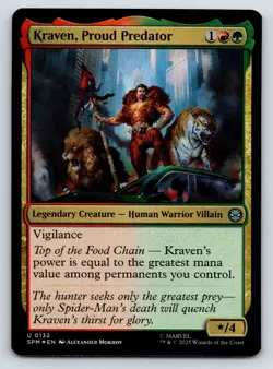 Kraven, Proud Predator FOIL MTG U Marvel's Spider-Man 132 NM - Image 1