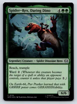 Spider-Rex, Daring Dino FOIL MTG C Marvel's Spider-Man 116 NM - Image 1