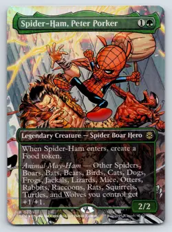 Spider-Ham, Peter Porker (Borderless) FOIL MTG R Marvel's Spider-Man 0201 - Image 1