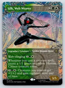 Silk, Web Weaver (Borderless) FOIL MTG R Marvel's Spider-Man 215 - Image 1