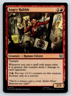 Angry Rabble FOIL MTG Magic the Gathering C Marvel's Spider-Man 75 NM - Image 1