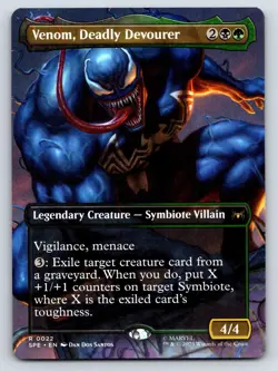 Venom, Deadly Devourer (Borderless) MTG Magic the Gathering R Marvel's Spider-Ma - Image 1