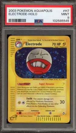 Pokemon Electrode Aquapolis Holo Rare H7 PSA 9 Mint - Image 1