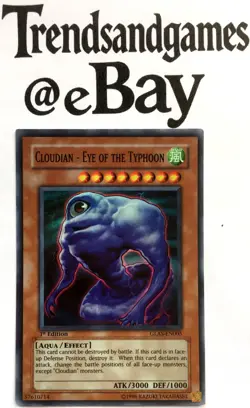 YUGIOH - CLOUDIAN EYE OF THE TYPHOON - 1ST ED - GLAS-EN005 - EXC - SUPER RARE - Image 1