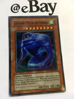 YUGIOH - CLOUDIAN EYE OF THE TYPHOON - 1ST ED - GLAS-EN005 - EXC - SUPER RARE - Image 2
