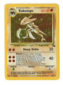 Kabutops 9/62 Pokemon Card TCG Fossil Unlimited Rare Holo MP - Image 1