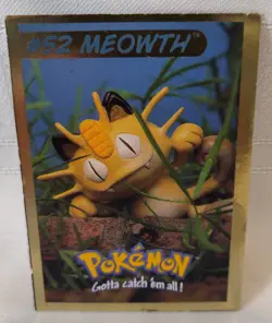 Meowth Pokemon Card Hasbro #26 (6 Of 8) Magazine Cut Out Realistic 1999 Nintendo - Image 1