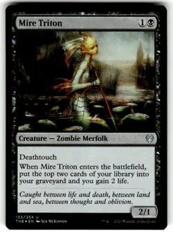 FOIL MTG NM Theros Beyond Death Magic: The Gathering Mire Triton - Image 1