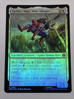 MTG Universes Beyond: Spider-man Spider-Man, Web-Slinger Foil 0016 NM - Image 1